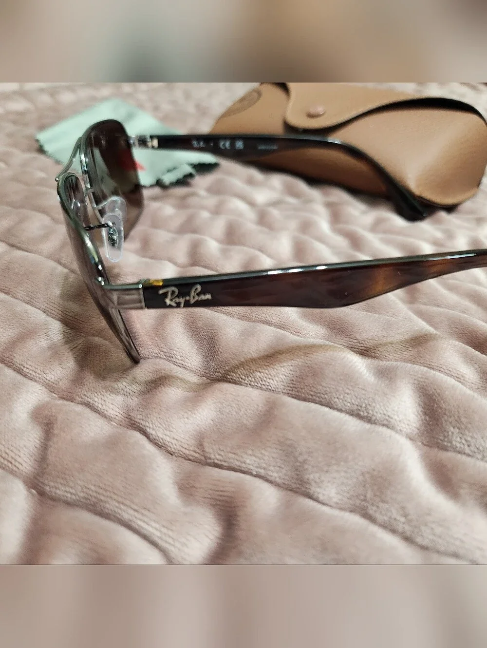 Ray-Ban Square Metal Glasses - Polished Gunmetal with Tortoise Temples